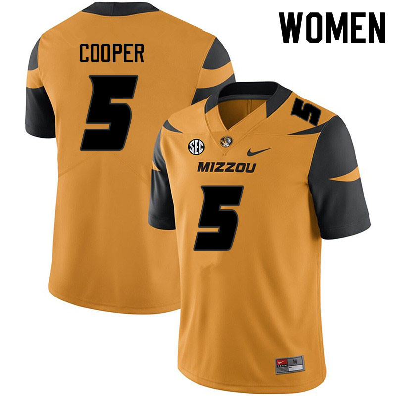 Women #5 Mookie Cooper Missouri Tigers College Football Jerseys Sale-Yellow